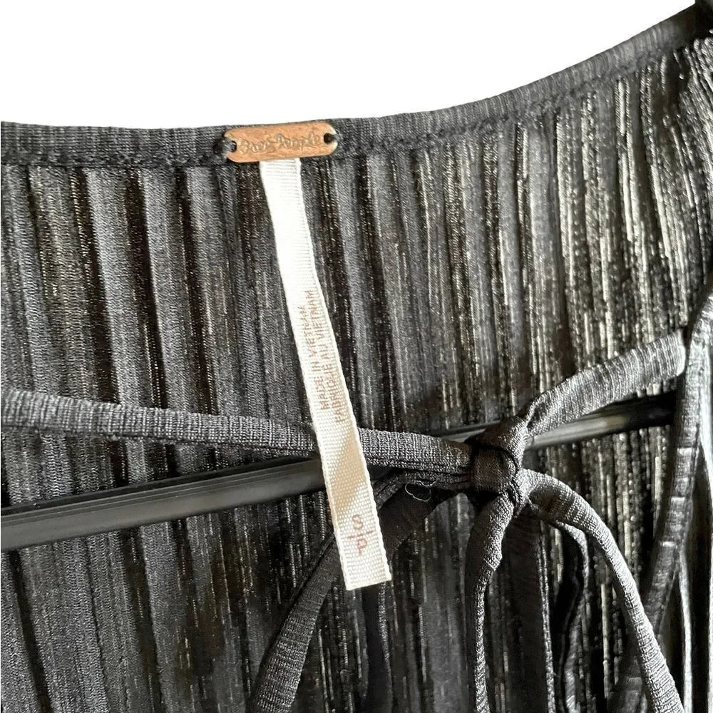 FREE PEOPLE Cant Help It Plisse Midi Dress Black Size Small